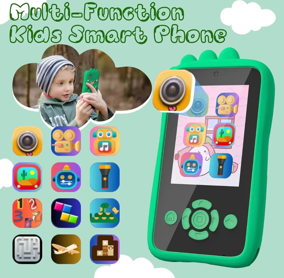 Kids Smart Learning Phone – With Camera, Music, Games & More!