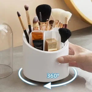 360° Rotating Makeup Brush Holder – Spin & Store in Style