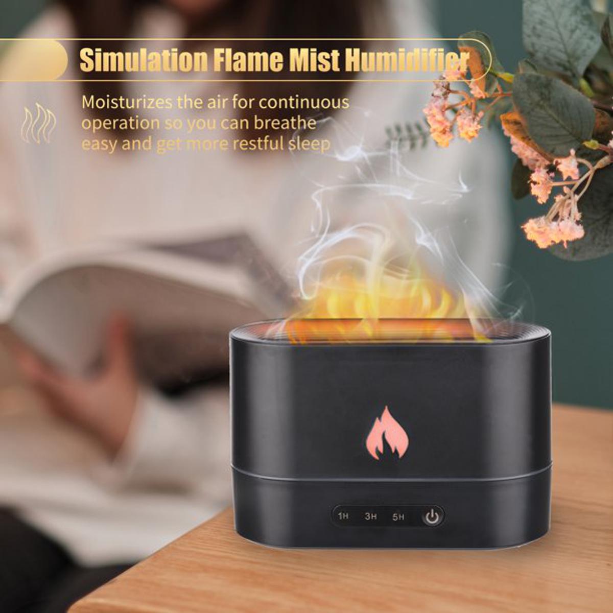 Flame Aroma Humidifier – LED Fire Effect with Essential Oil Diffuser