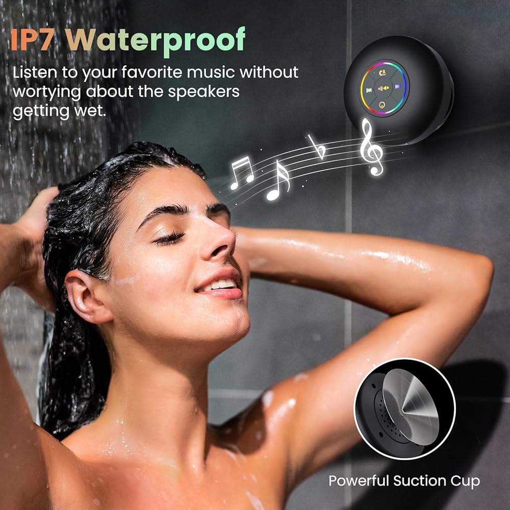 Waterproof Suction Bluetooth Speaker – Stick, Play & Splash!