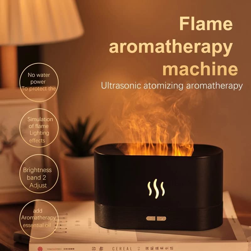 Flame Aroma Humidifier – LED Fire Effect with Essential Oil Diffuser