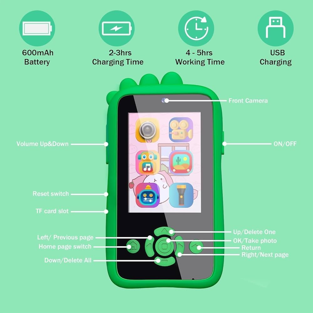 Kids Smart Learning Phone – With Camera, Music, Games & More!