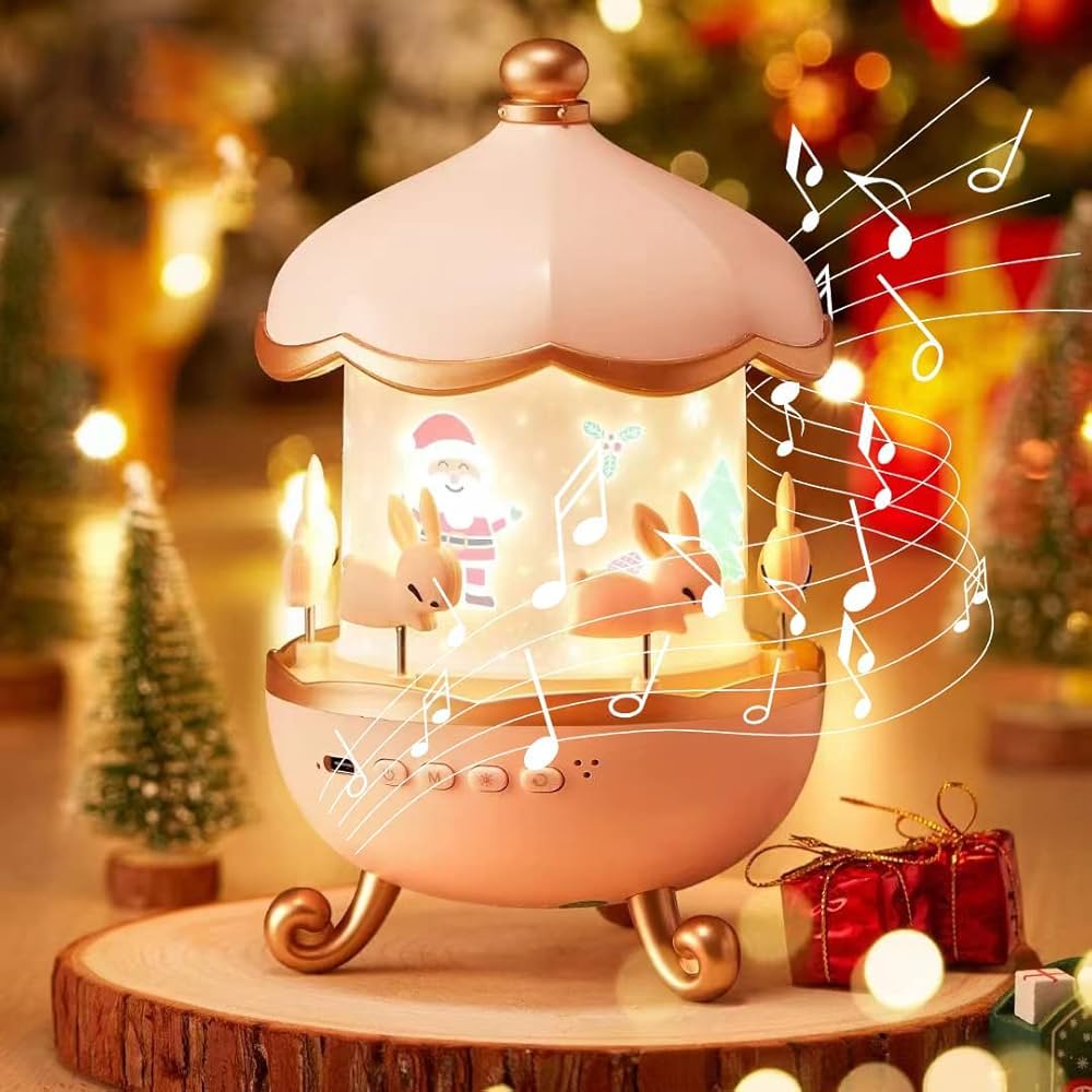 Bunny Night Light Projector – 360° Rotating Star & Moon Lamp