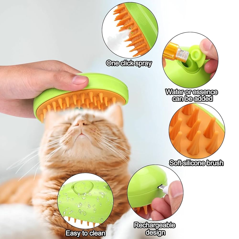 Pet Stream Brush – Bath & Brush in One!