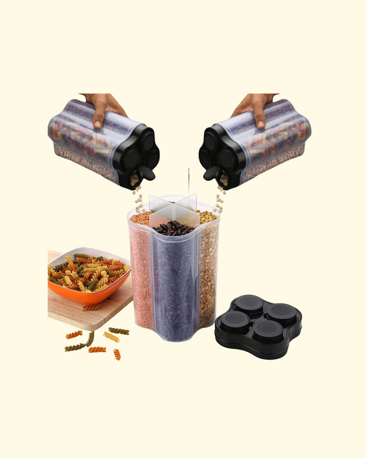 4-Section Multipurpose Storage Box | Snack & Dry Fruit Organizer