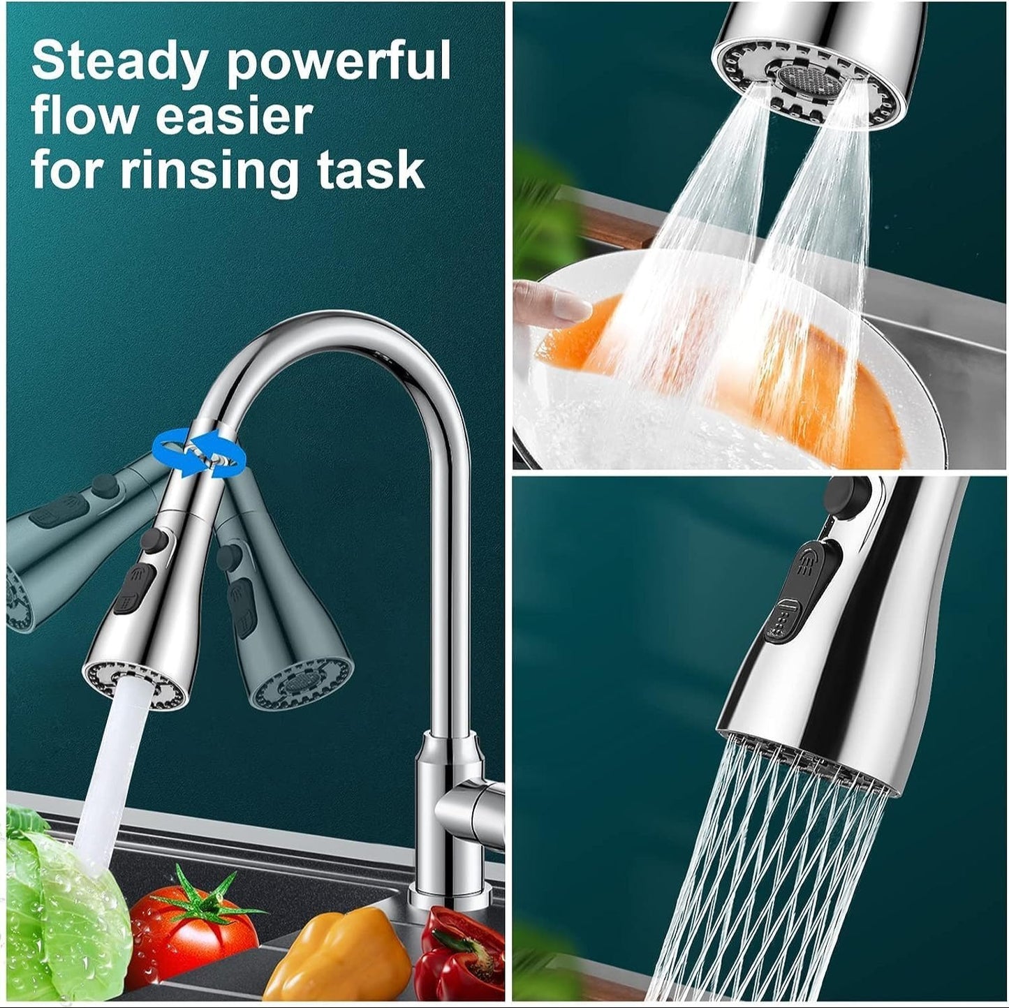 360° Rotating Faucet Sprayer – Dual Mode Water Saver Nozzle