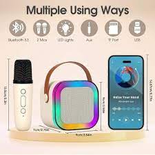 Portable Karaoke Speaker +  Wireless Mic | Bluetooth & LED
